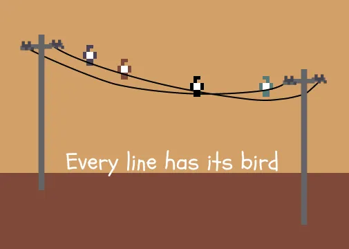 Every line has its bird.